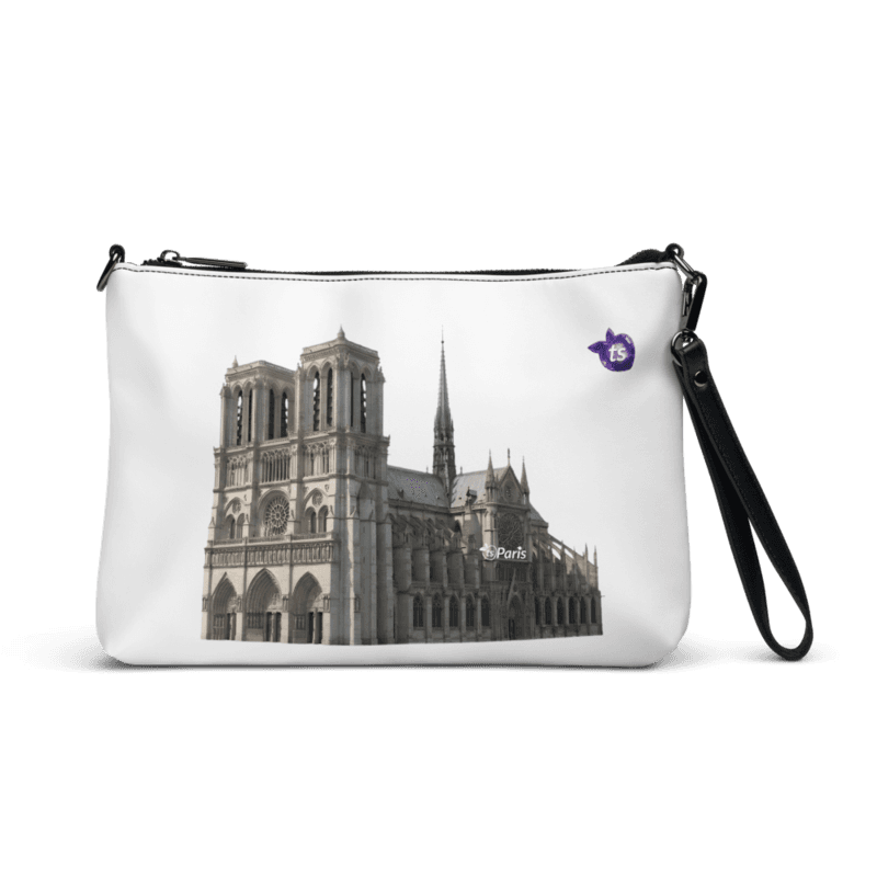 tsgabrielle® • Paris - Notre-Dame Cathedral • Crossbody Bag • White • 11″ × 8″ - View 1