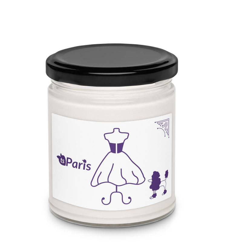 Elegant Paris-themed candle jar with dress form design.