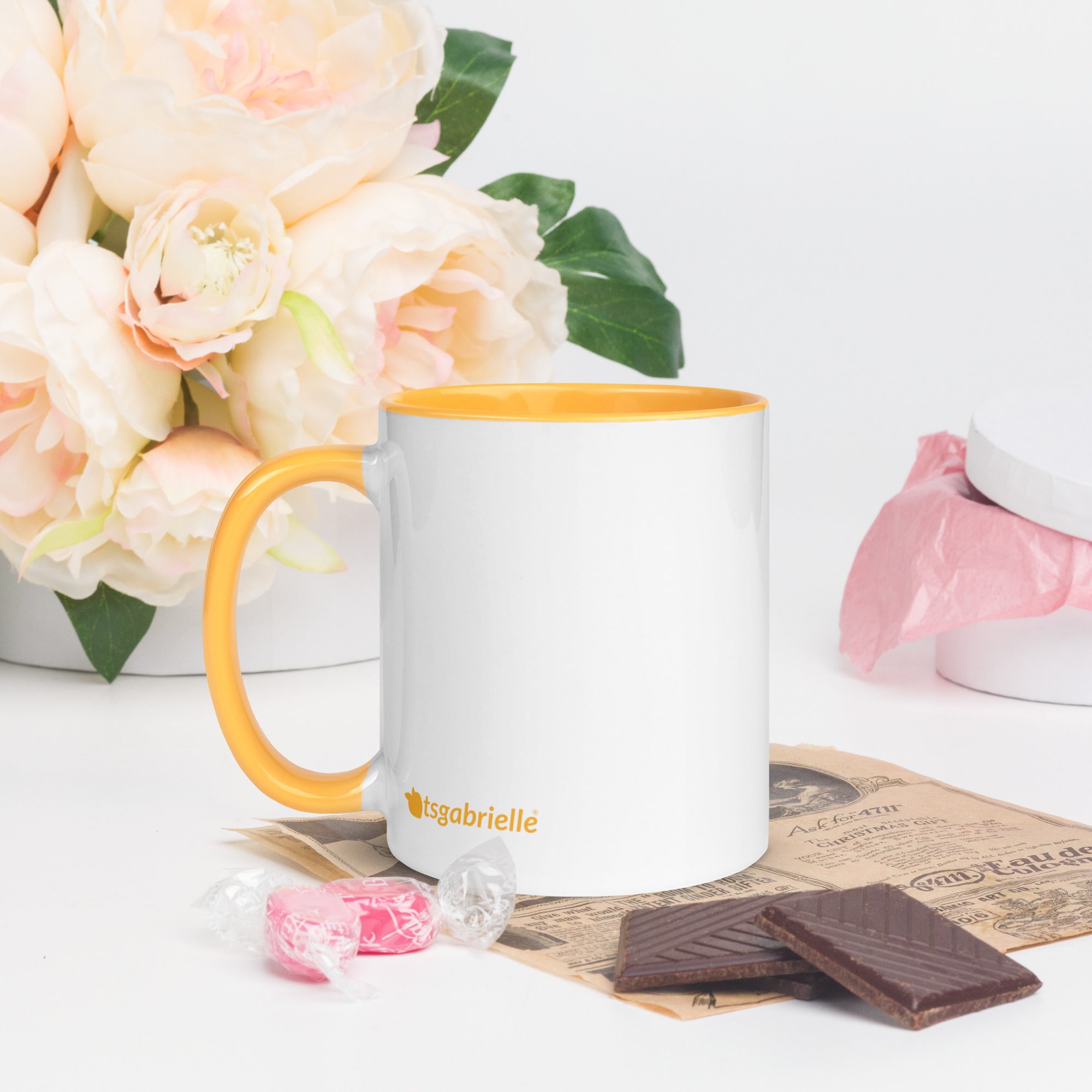 tsgabrielle • Mugg med gyllengul insida • Keramik • 325 ml