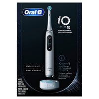 Oral-B • iO Series 10 • Rechargeable Electric Toothbrush with Visible Pressure Sensor to Protect Gums • 2 Min Timer • 2 Colors • 7 Cleaning Settings • 4 Replacement Toothbrush Heads • Charging Travel • White 1 Count (Pack of 1)