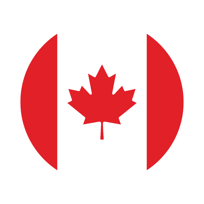 Canadian flag with a red maple leaf on a white background