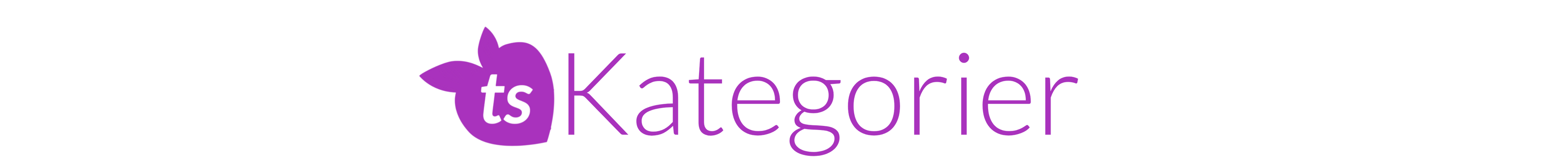 Logo of ts Kategorier with a purple and pink color scheme.
