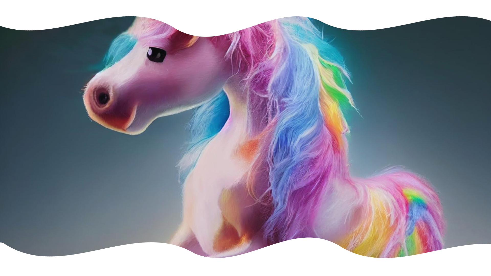 Colorful unicorn with a gradient background