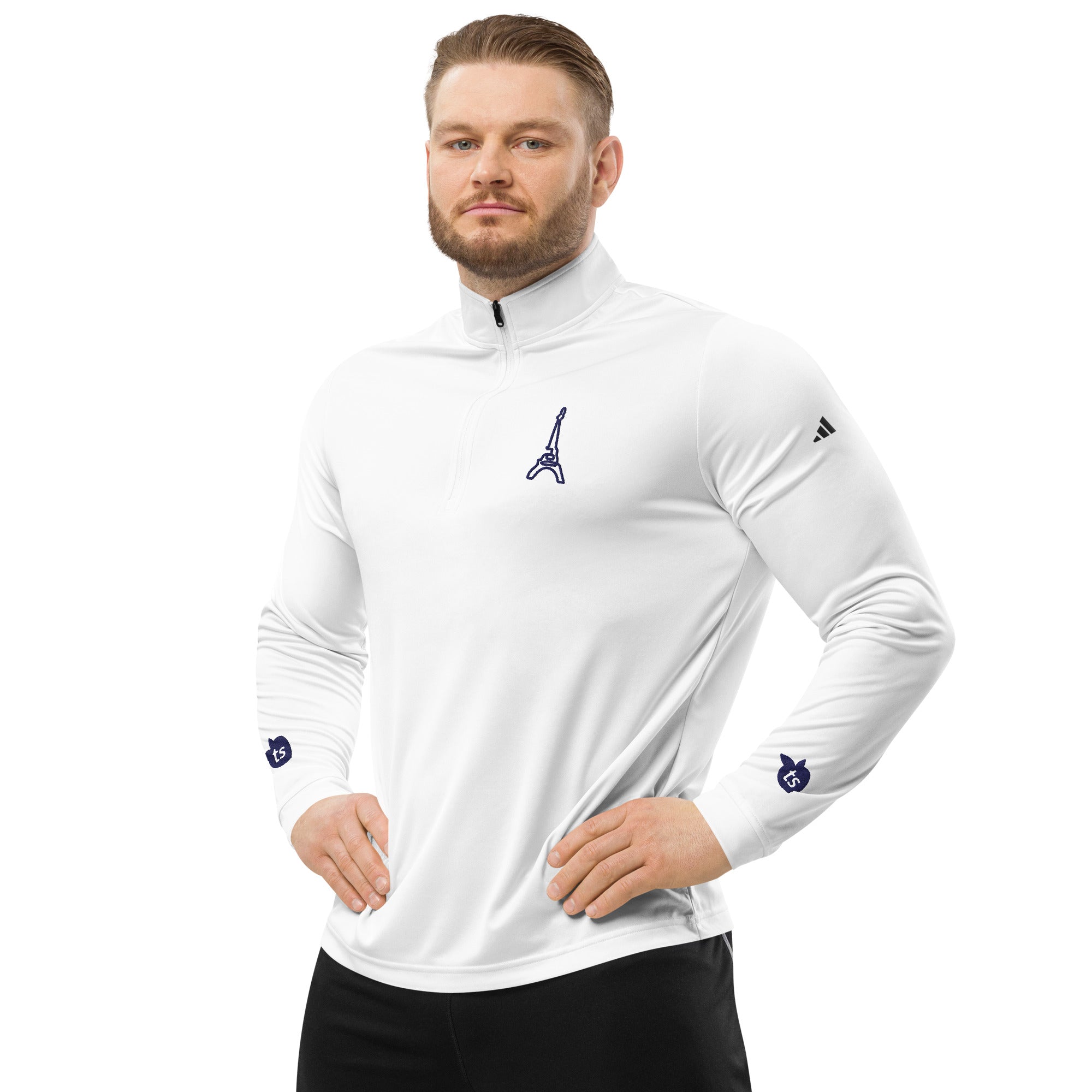 adidas® by tsgabrielle® • For Him 👔 • Paris - La Tour Eiffel • Quarter Zip Pullover • White •