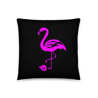 tsgabrielle® • Flamant 🦩 Rose • Pillows • Black • 3 Sizes • 18″×18″ Black Polyester