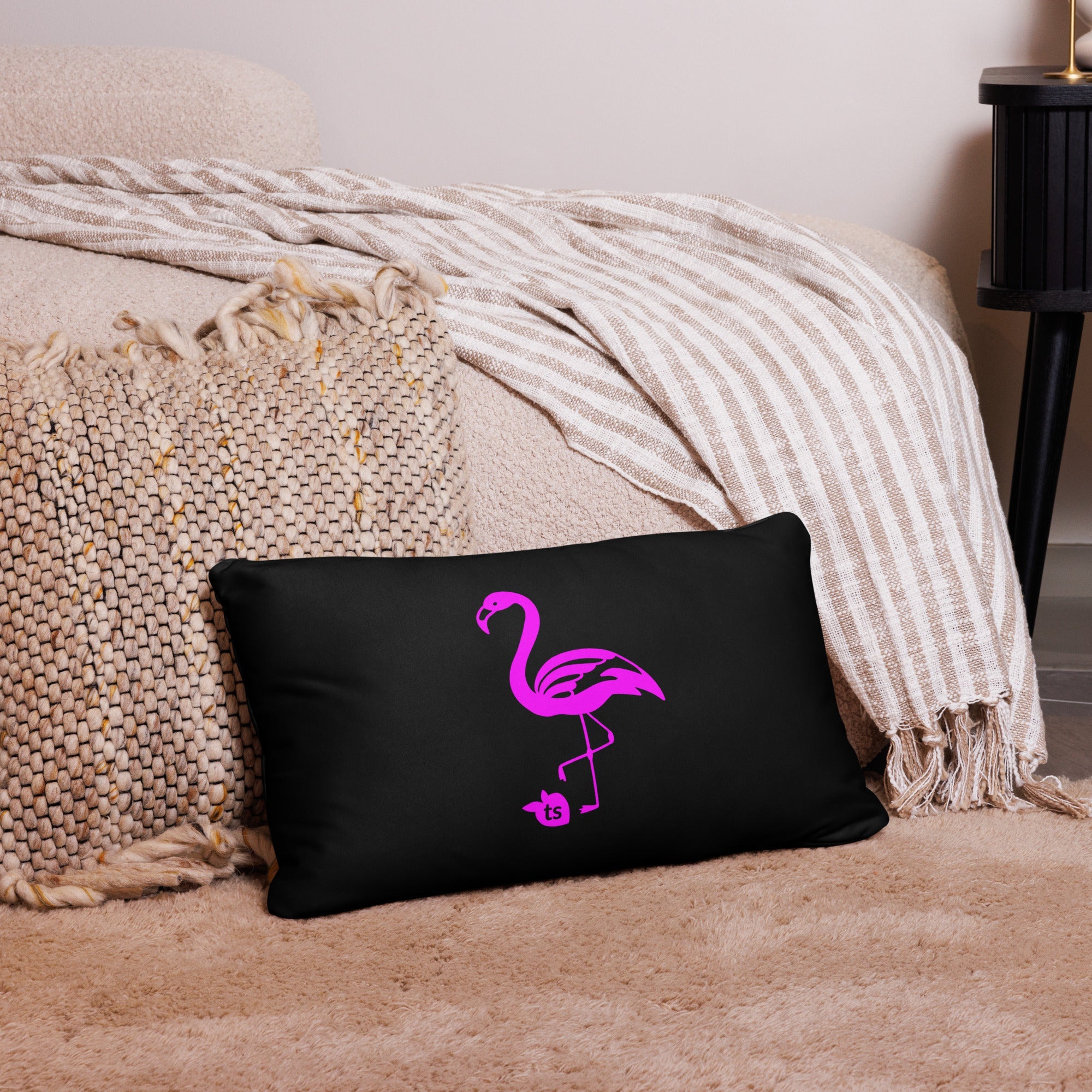 tsgabrielle® • Flamant Rose • Pillows • Black • 3 Sizes