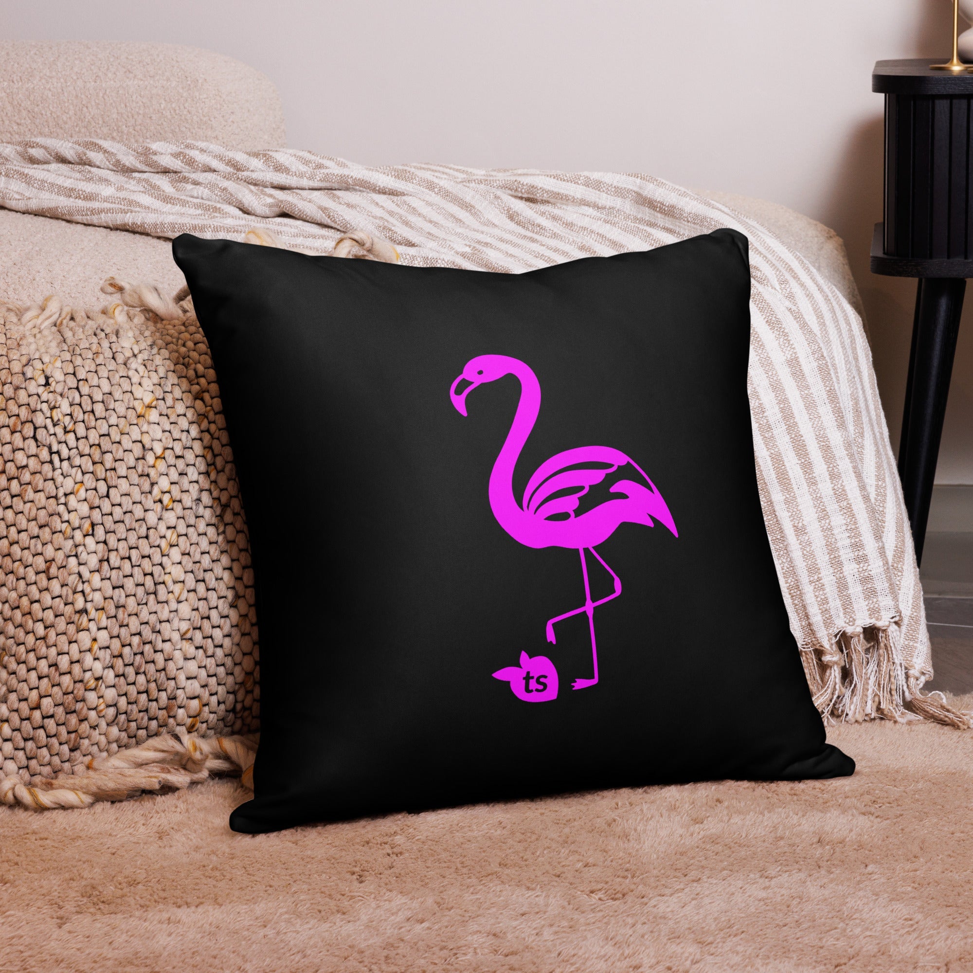 tsgabrielle® • Flamant Rose • Pillows • Black • 3 Sizes