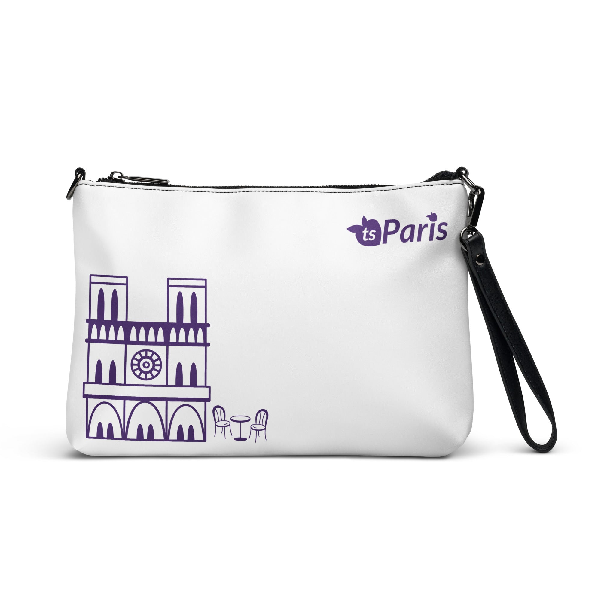 tsgabrielle® • Paris - Notre-Dame Cathedral • Crossbody Bag • White • 11″ × 8″ •
