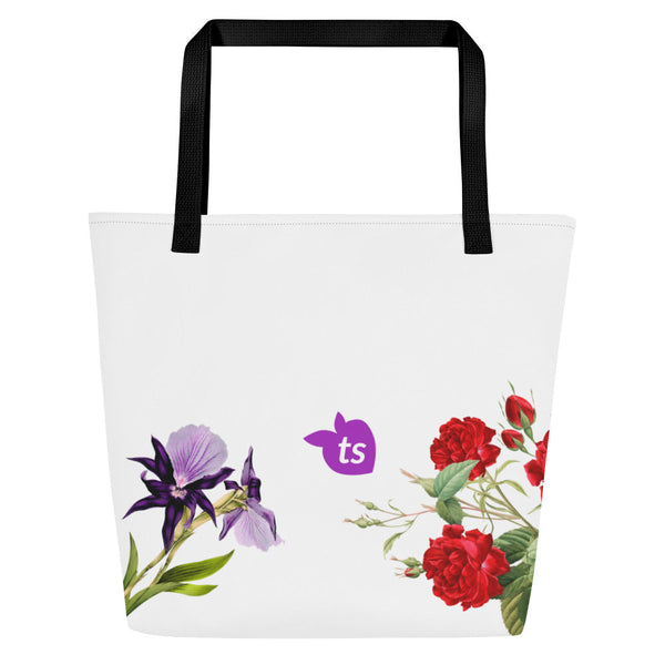 tsgabrielle® • TransFLOWer • Large Tote Bag • 16″ × 20″ • White One size Lightweight