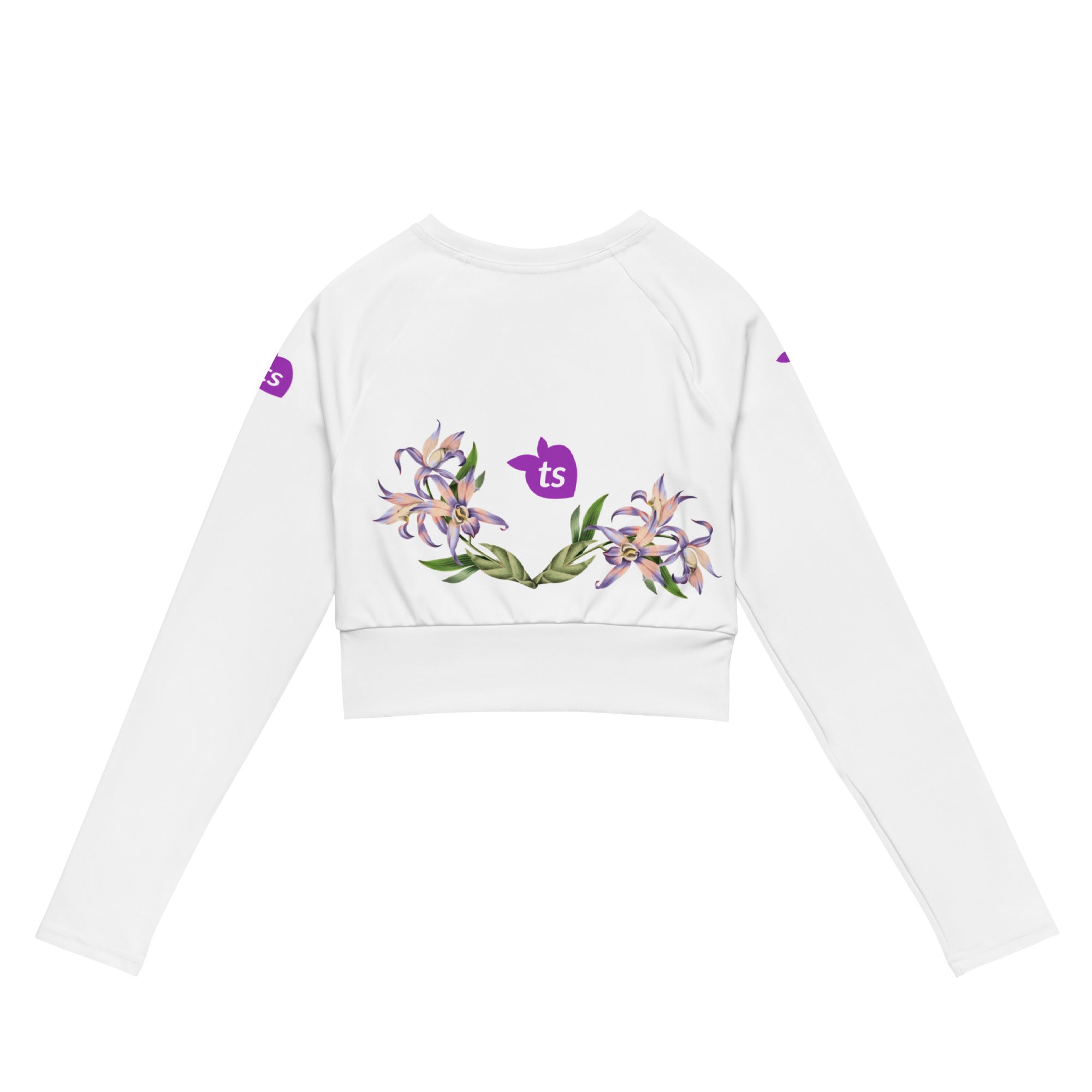 tsgabrielle® • For Her 👗 • TransFLOWer • Long-Sleeve Crop Top • White •
