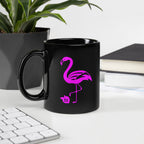 tsgabrielle • Flamant Rose • Glansig mugg • Svart • Keramik • 2 storlekar