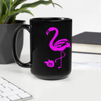 tsgabrielle • Flamant Rose • Glansig mugg • Svart • Keramik • 2 storlekar