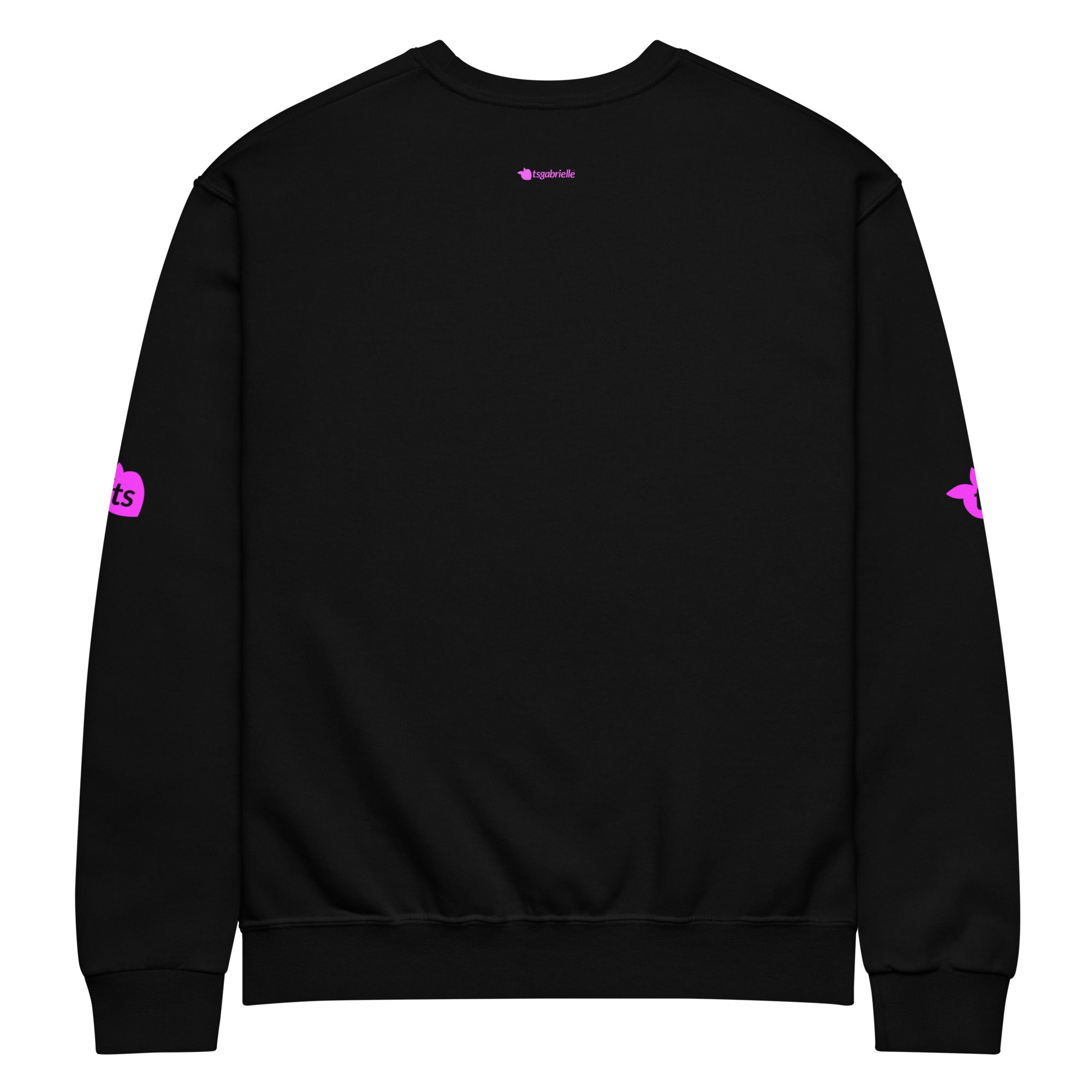tsgabrielle® • For Her • Flamant 🦩Rose • Crew Neck Sweatshirt • Black •