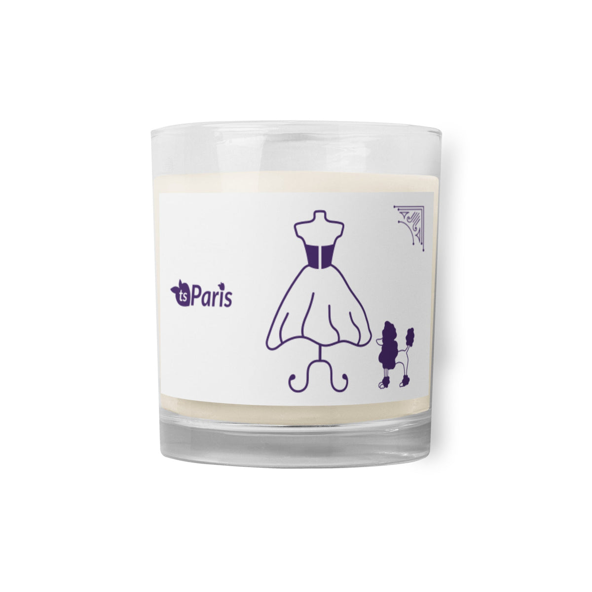 tsgabrielle® • Paris - Fashion Week • Glass Jar Soy Wax Candle • Clear Container Unscented