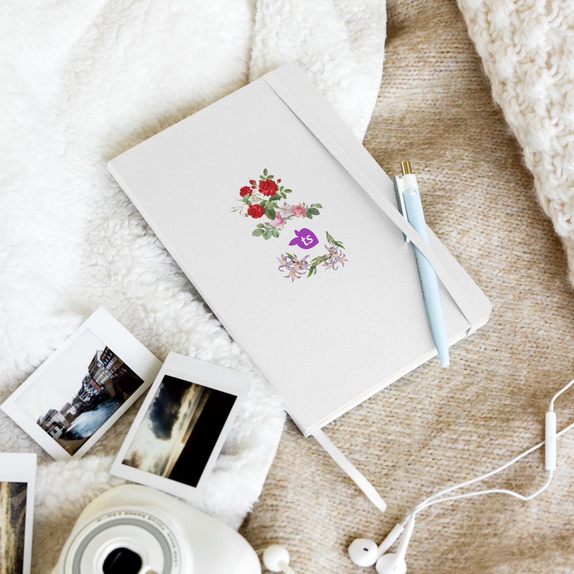JournalBook® by tsgabrielle® • TransFLOWer • Hardcover Bound Notebook • White Product •