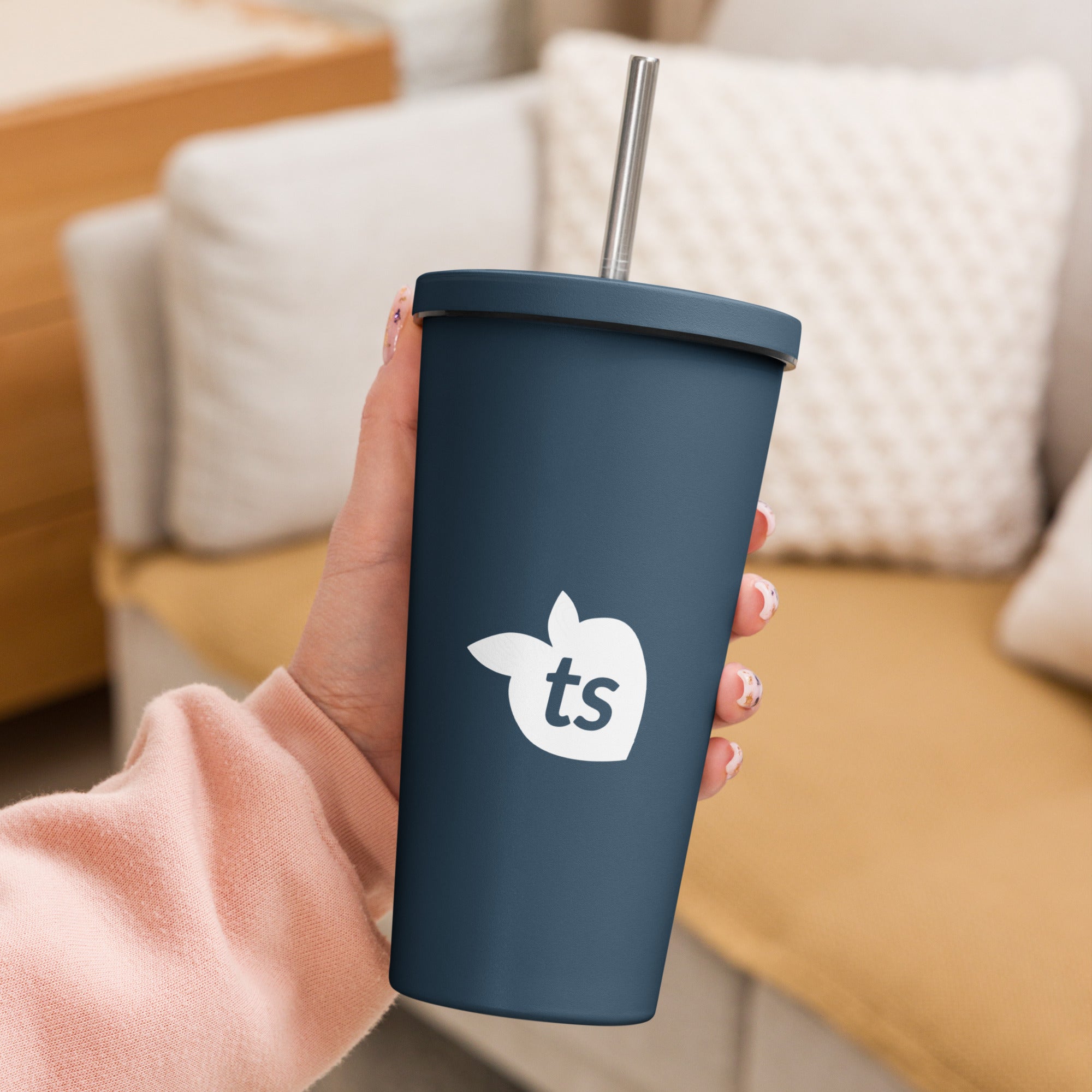 tsgabrielle® • Insulated Tumbler with a Straw • Dark Navy • 20 oz