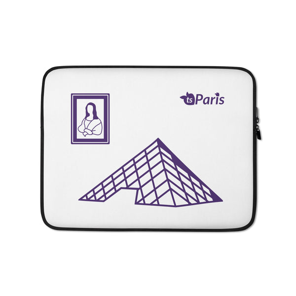 tsgabrielle® • Paris - The Louvre Pyramid • Laptop Sleeve • 2 Sizes - 13" and 15" • 13″ White Handle