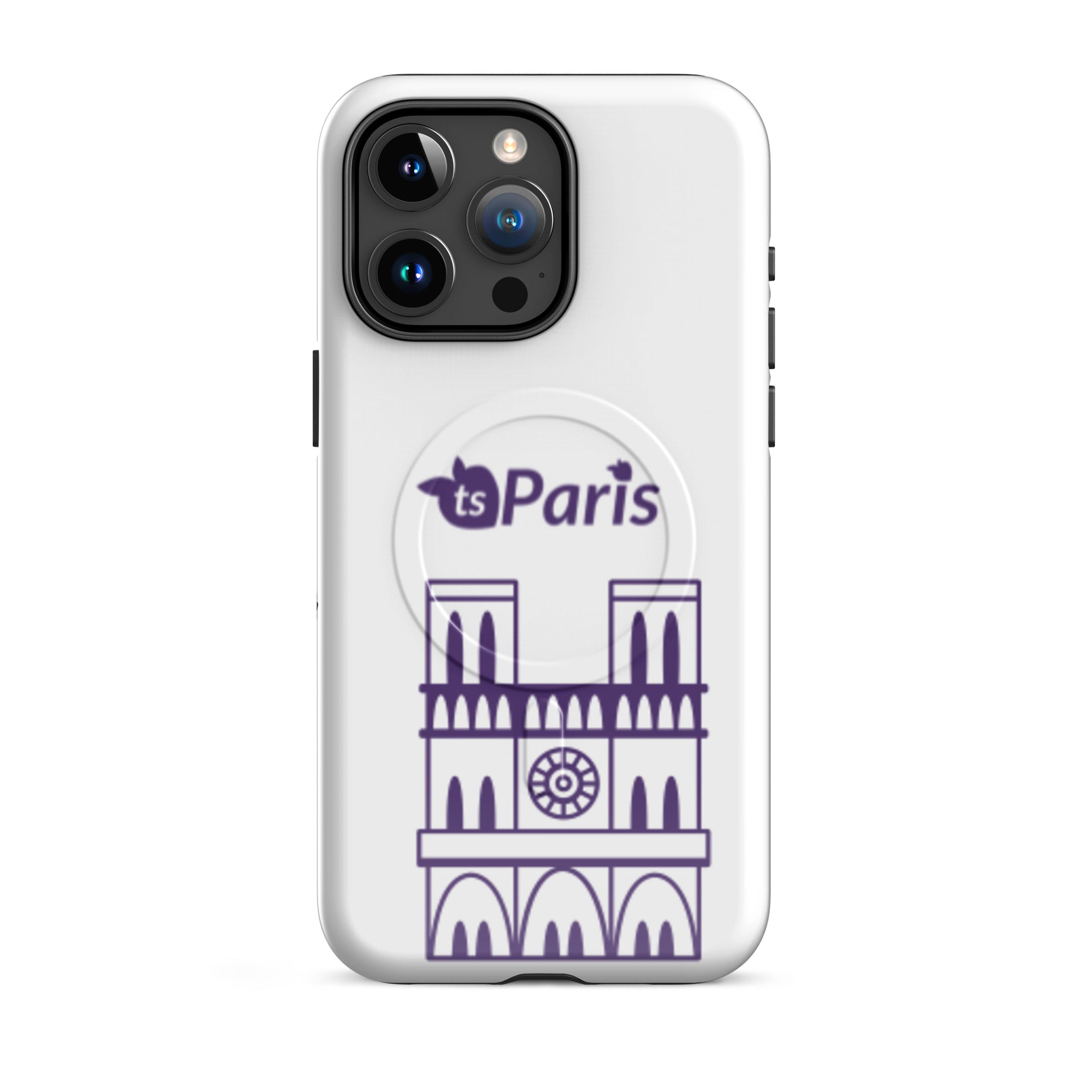 tsgabrielle® • Paris - Notre-Dame Cathedral • Tough Case Compatible with iPhone® • White • MagSafe® • Latest Models • iPhone 15 Pro Max White Back cover