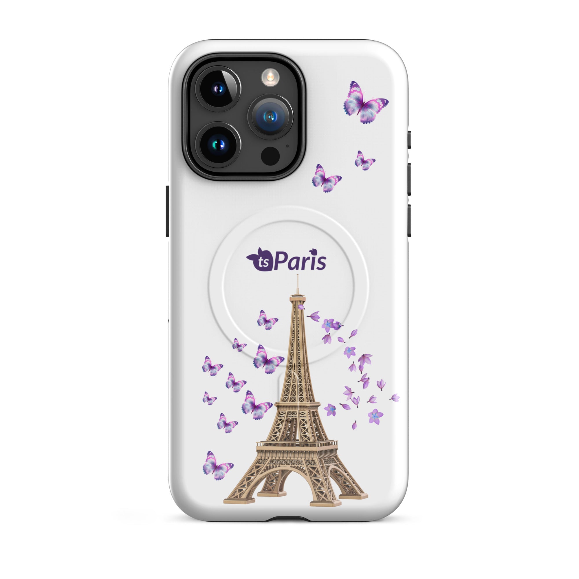 tsgabrielle® • Paris - La Tour Eiffel • Tough Case Compatible with iPhone® • MagSafe® • Latest Models • iPhone 15 Pro Max White Back cover