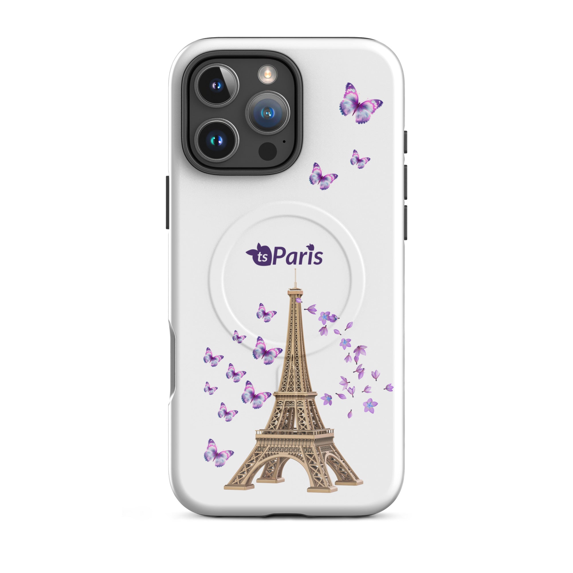 tsgabrielle® • Paris - La Tour Eiffel • Tough Case Compatible with iPhone® • MagSafe® • Latest Models • iPhone 16 Pro Max White Back cover