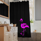 tsgabrielle® • Flamant Rose • Shower Curtain • Black • 180 cm x 188 cm