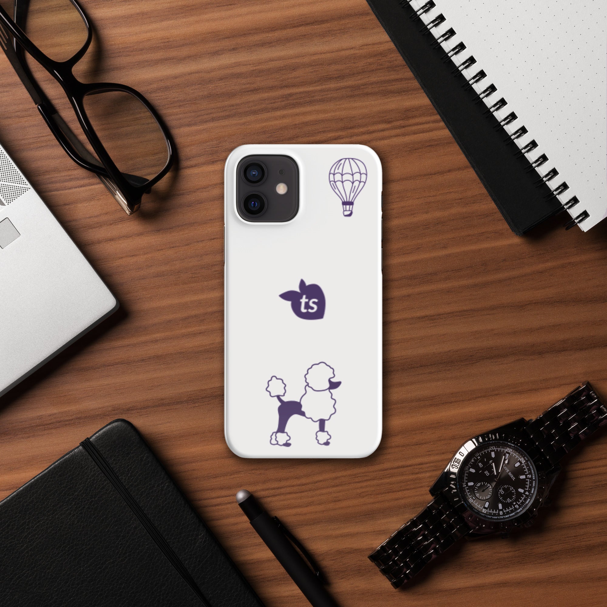 tsgabrielle® • Paris - Le Chien • Snap Case Compatible with iPhone® • White • Latest Models •