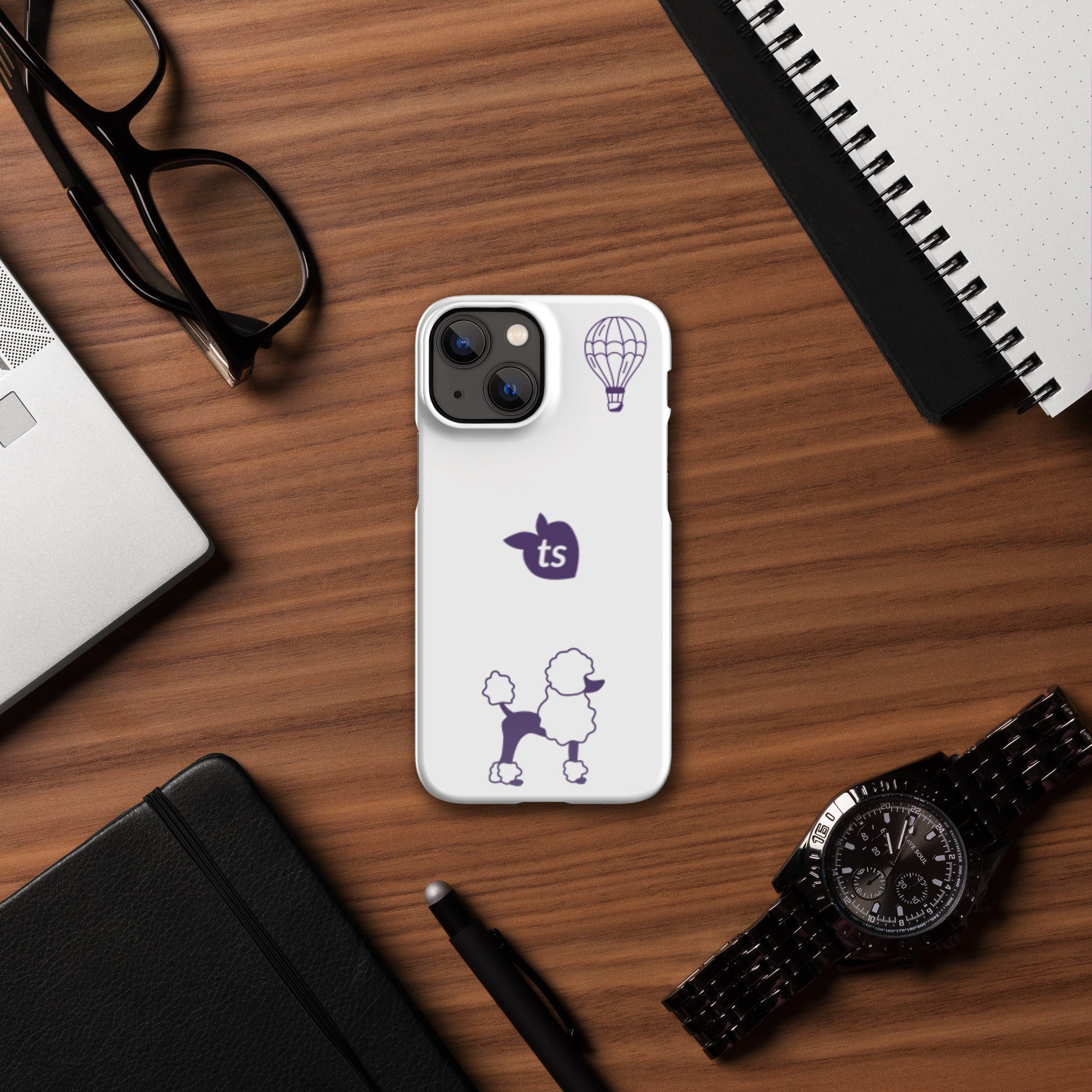 tsgabrielle® • Paris - Le Chien • Snap Case Compatible with iPhone® • White • Latest Models •