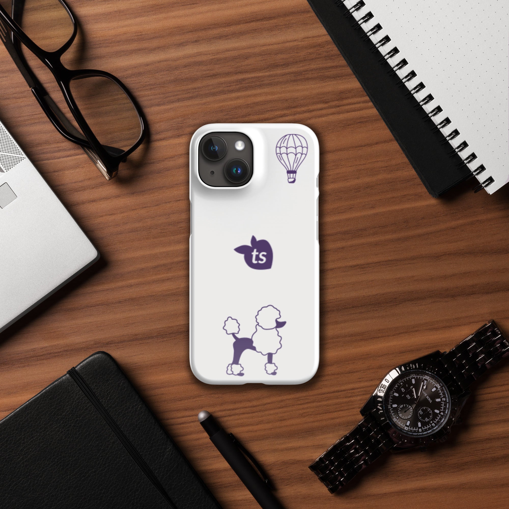 tsgabrielle® • Paris - Le Chien • Snap Case Compatible with iPhone® • White • Latest Models •