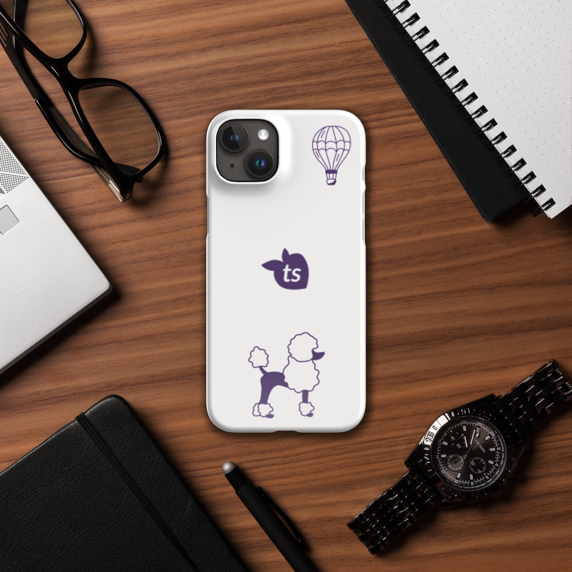 tsgabrielle® • Paris - Le Chien • Snap Case Compatible with iPhone® • White • Latest Models •