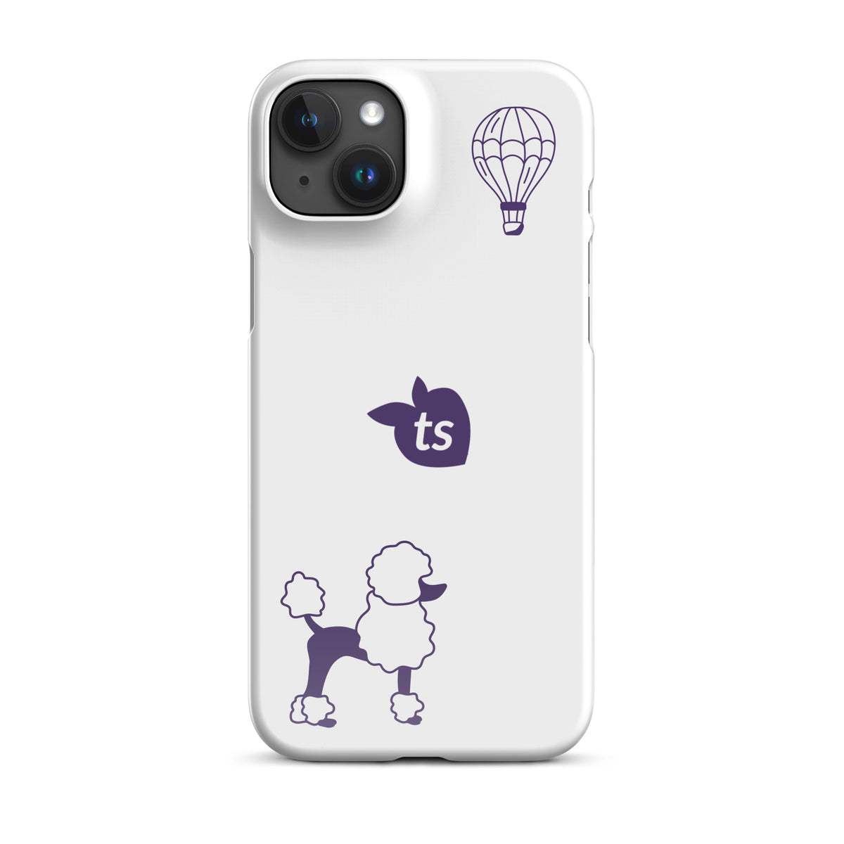 tsgabrielle® • Paris - Le Chien • Snap Case Compatible with iPhone® • White • Latest Models • iPhone 15 Plus White Back cover
