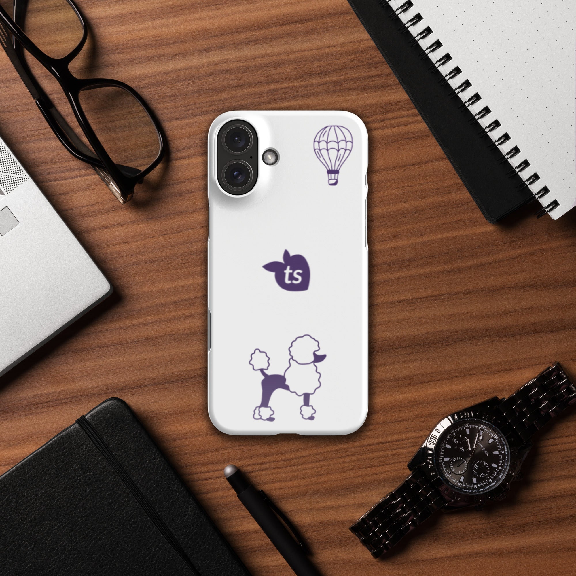 tsgabrielle® • Paris - Le Chien • Snap Case Compatible with iPhone® • White • Latest Models •