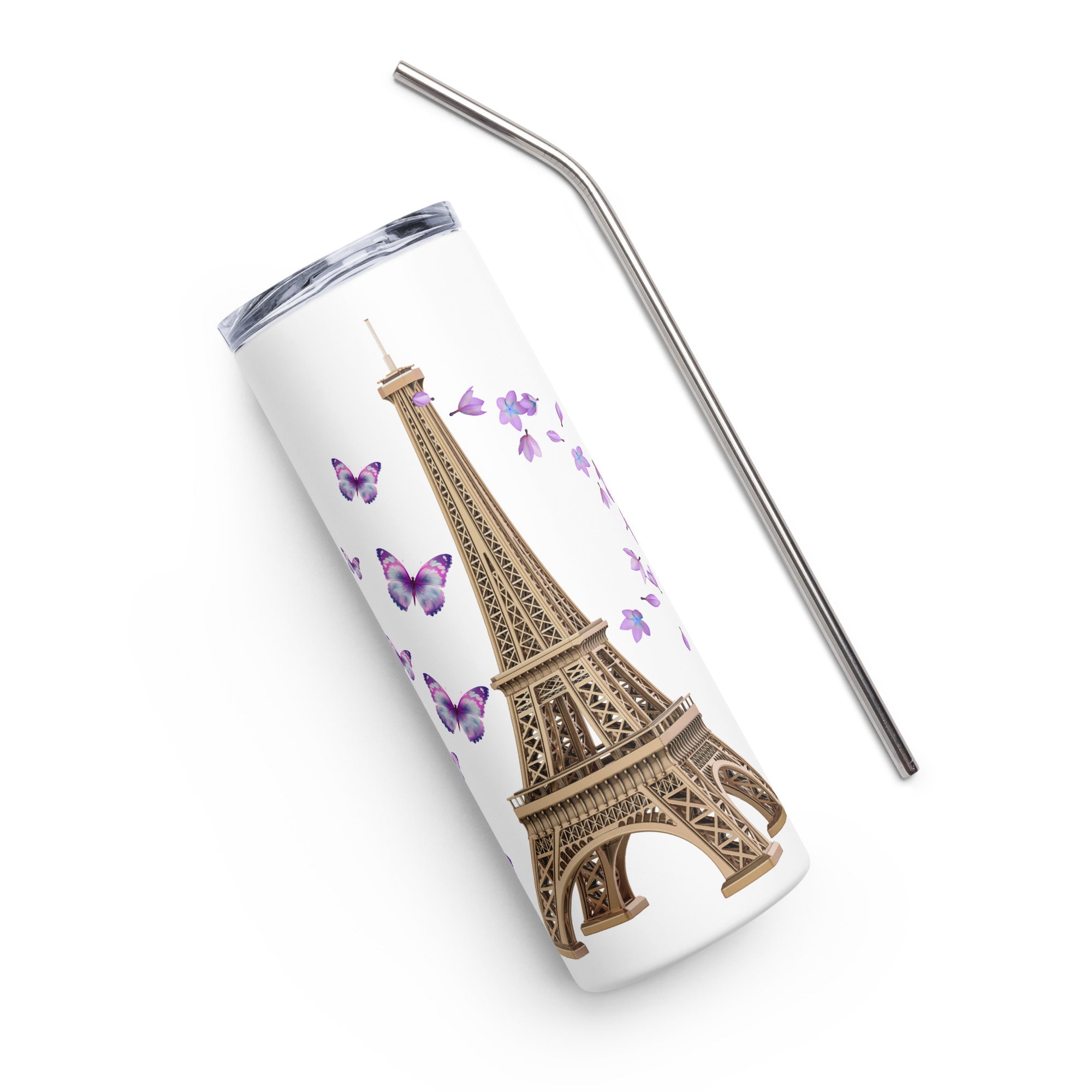 tsgabrielle® • Paris - La Tour Eiffel • Tumbler • Stainless Steel • White • 20 oz •