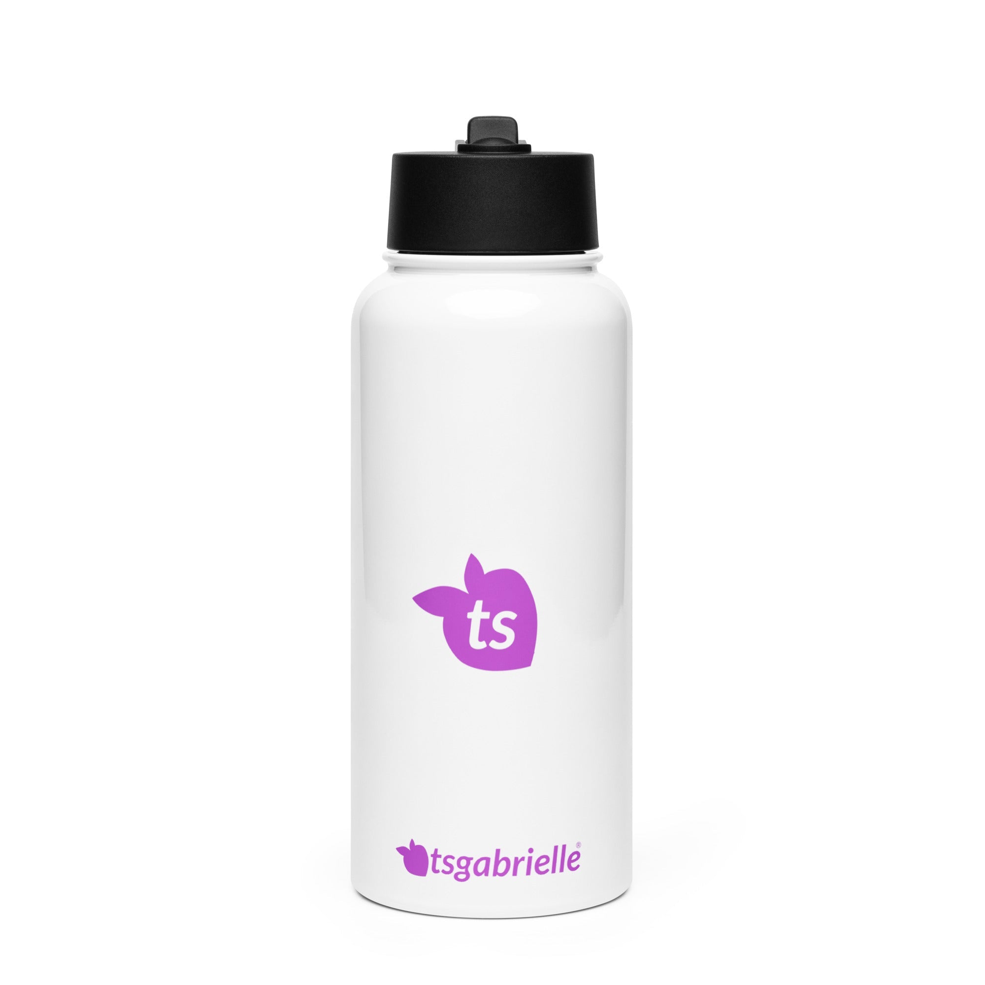 tsgabrielle® • Water Bottle with a Straw Lid • White • Stainless Steel • 32 oz • White Stainless steel