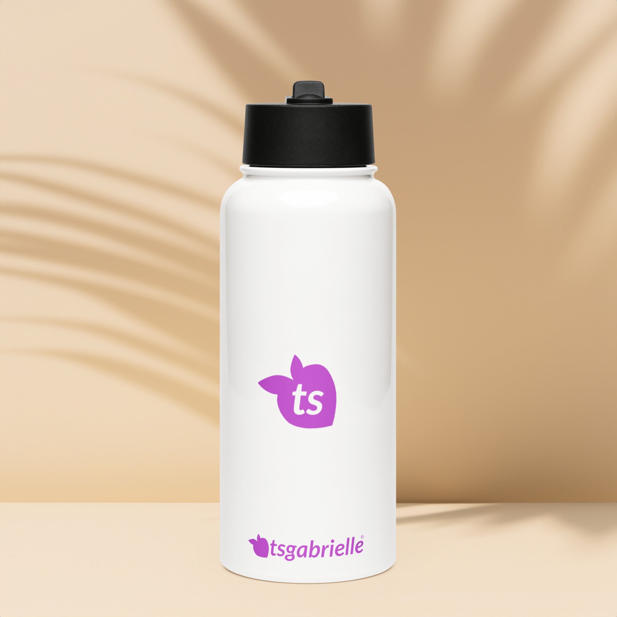 tsgabrielle® • Water Bottle with a Straw Lid • White • Stainless Steel • 32 oz •