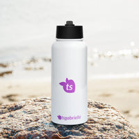 tsgabrielle® • Water Bottle with a Straw Lid • White • Stainless Steel • 32 oz •