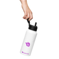 tsgabrielle® • Water Bottle with a Straw Lid • White • Stainless Steel • 32 oz •