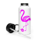 tsgabrielle® • Flamant Rose • Water Bottle with a Straw Lid • Stainless Steel • White • 950 ml