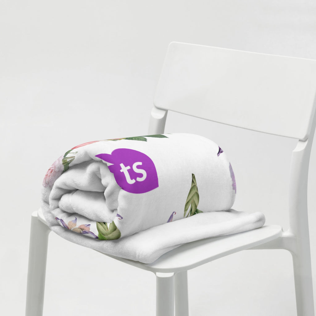 tsgabrielle® • TransFLOWer • Throw Blanket • White • 3 Sizes