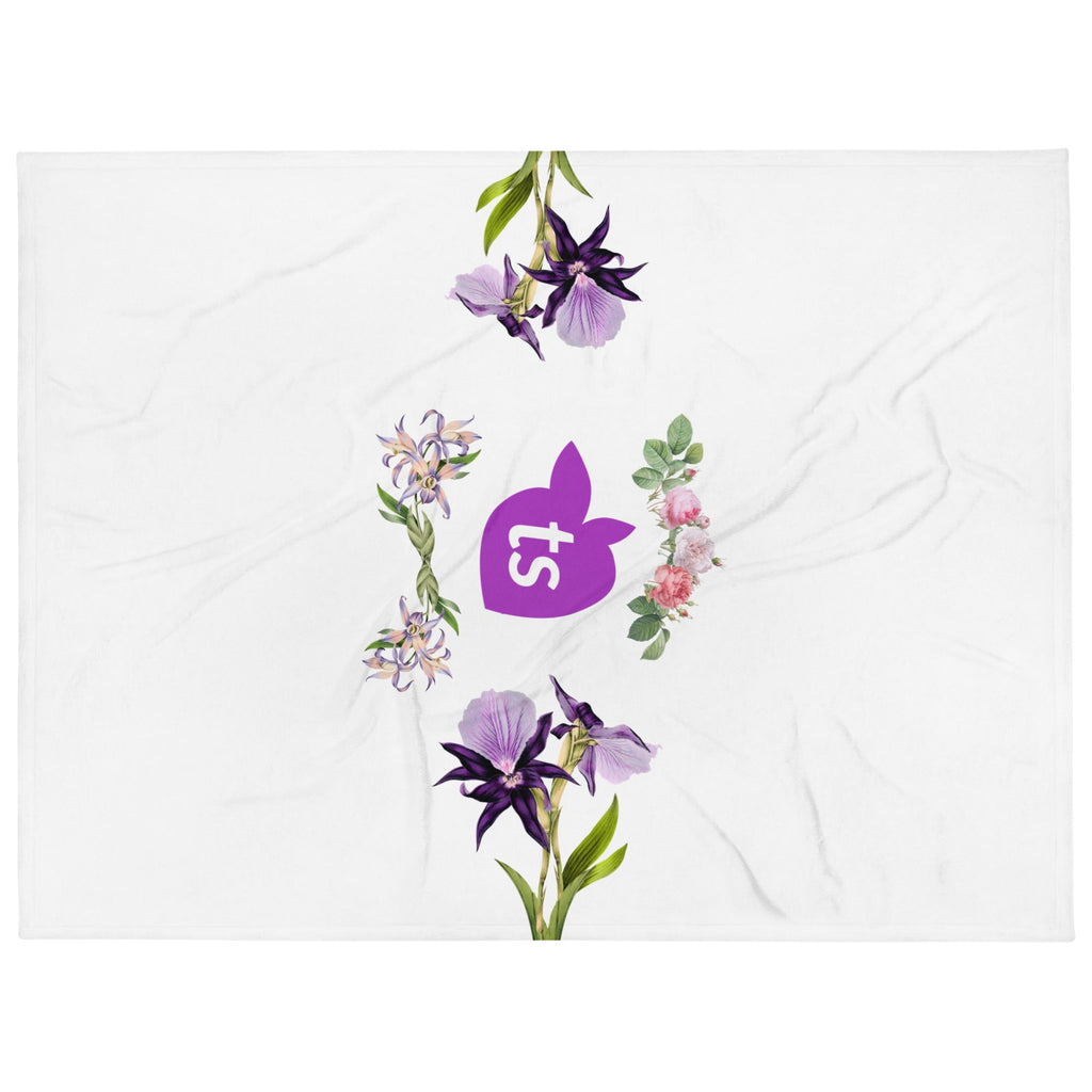tsgabrielle® • TransFLOWer • Throw Blanket • White • 3 Sizes