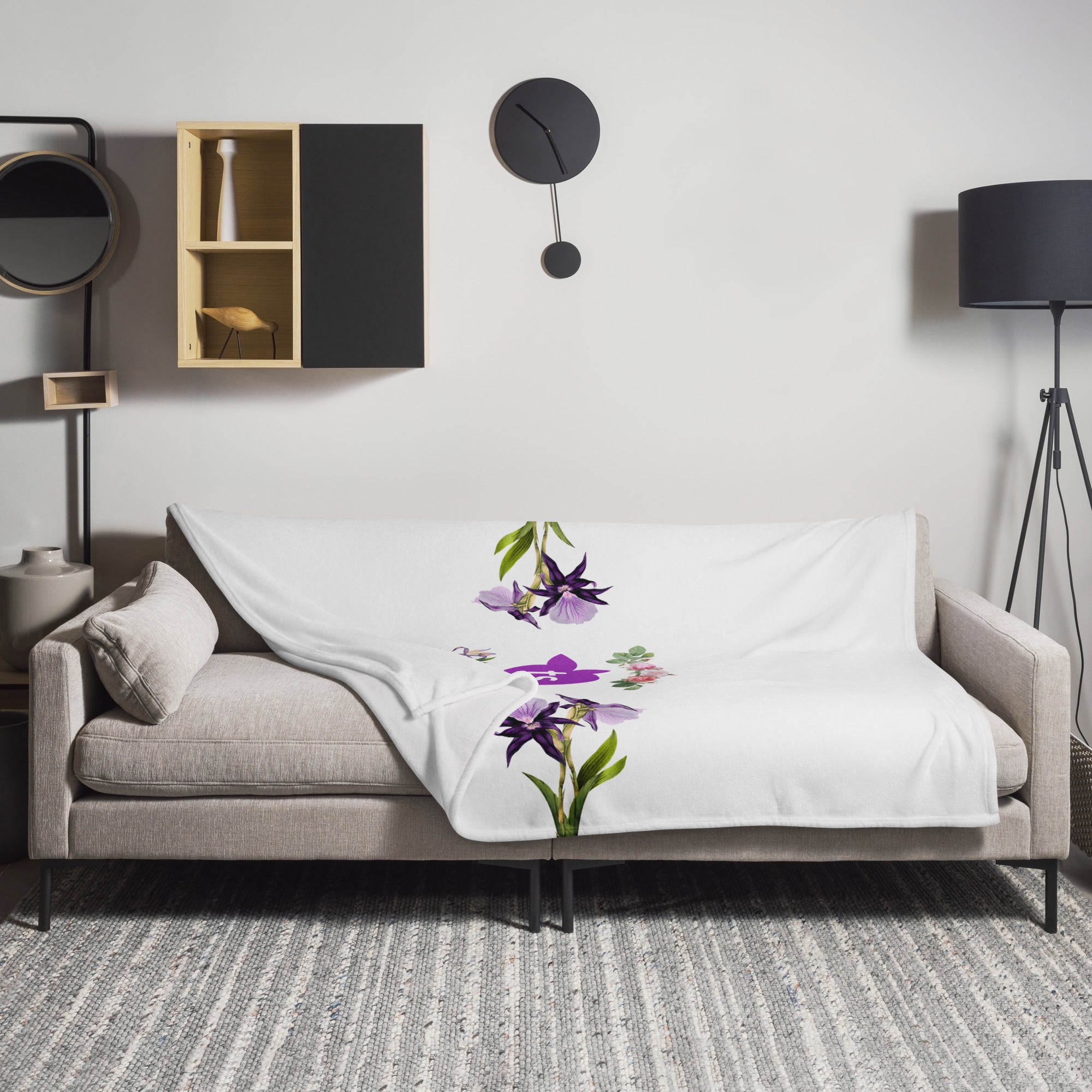 tsgabrielle® • TransFLOWer • Throw Blanket • White • 3 Sizes