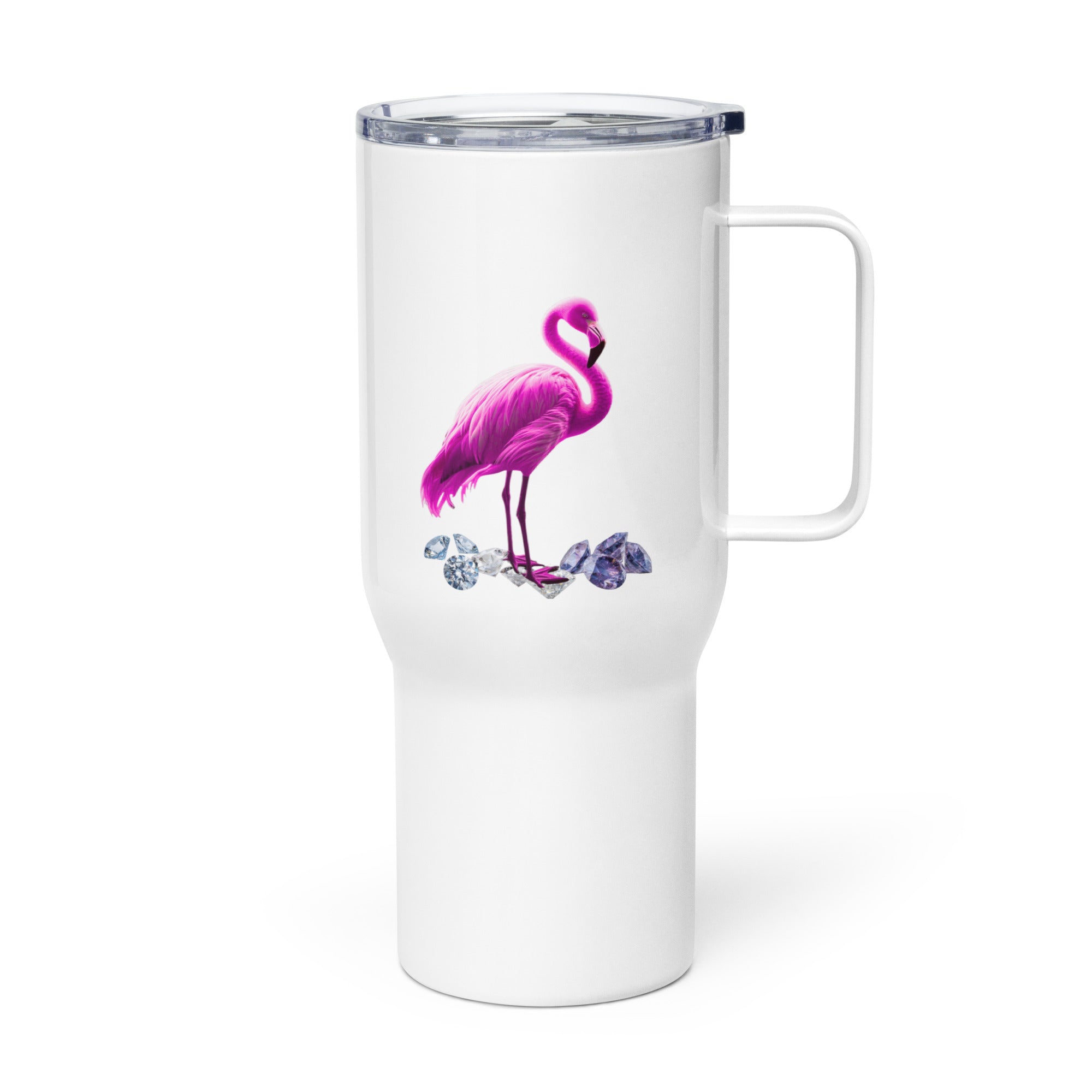 tsgabrielle® • Flamant 🦩 Rose • Travel Mug with a Handle • 2 Sizes •