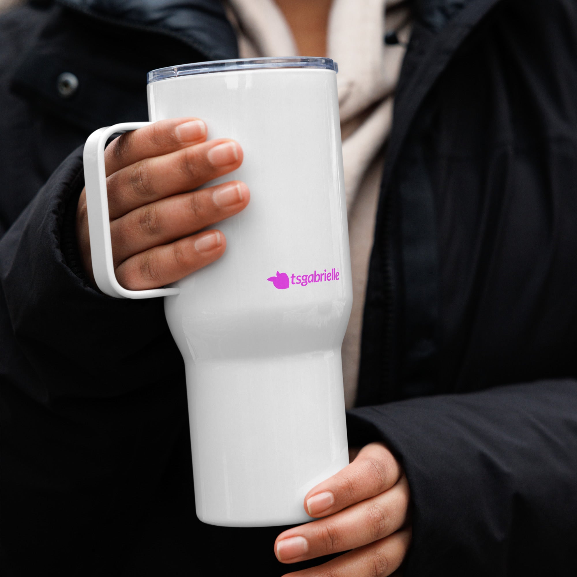 tsgabrielle® • Flamant 🦩 Rose • Travel Mug with a Handle • 2 Sizes •