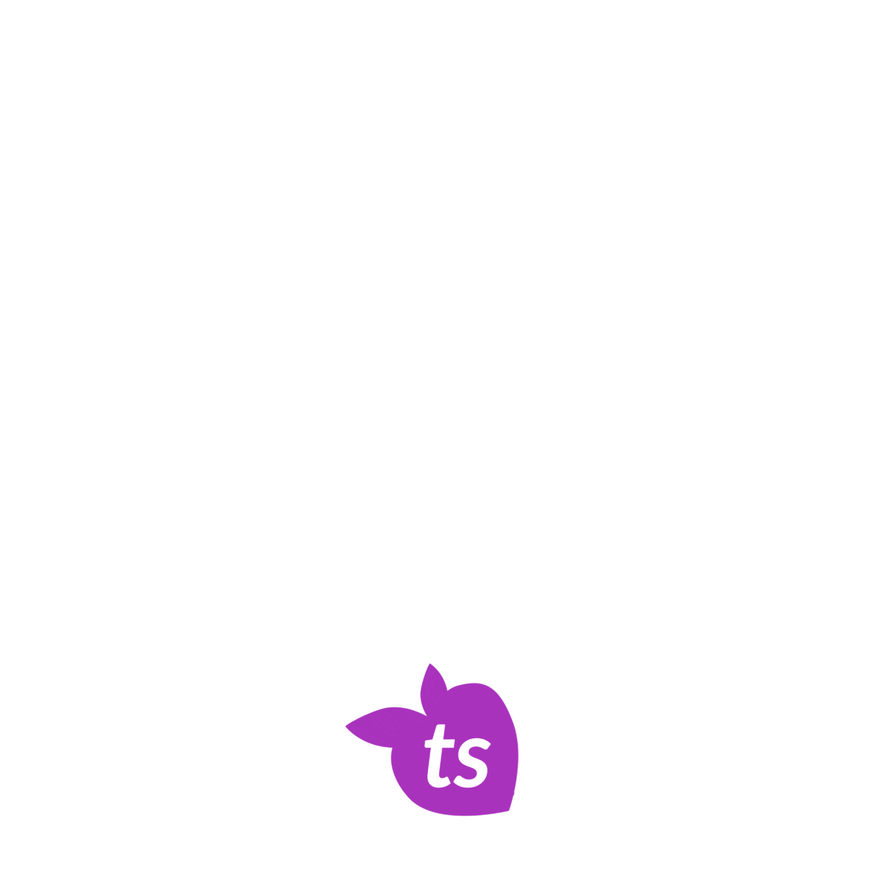 Purple logo with 'ts' on a white background