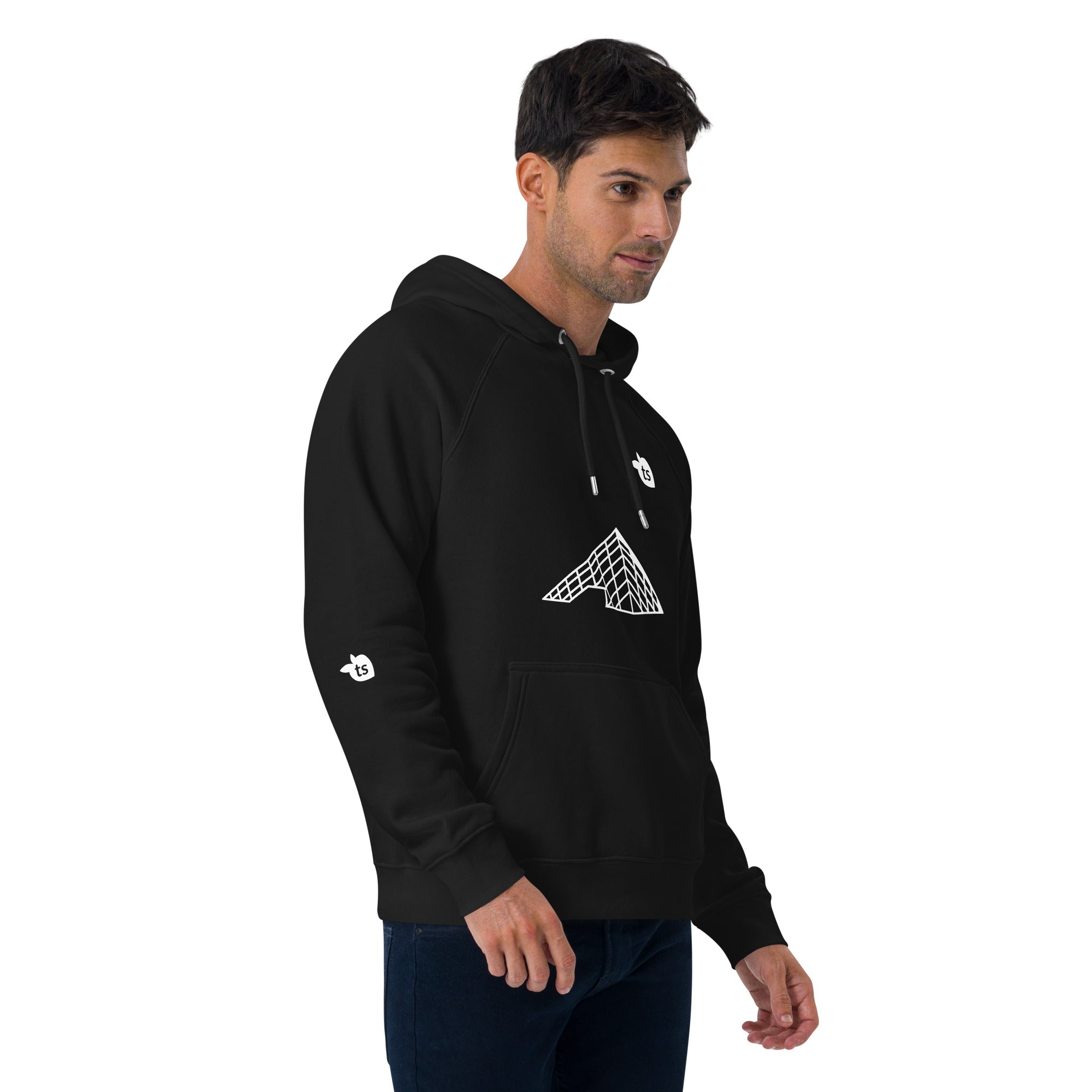tsgabrielle® • For Him 👔 • Paris- The Louvre Pyramid • Eco Raglan Hoodie • Black •