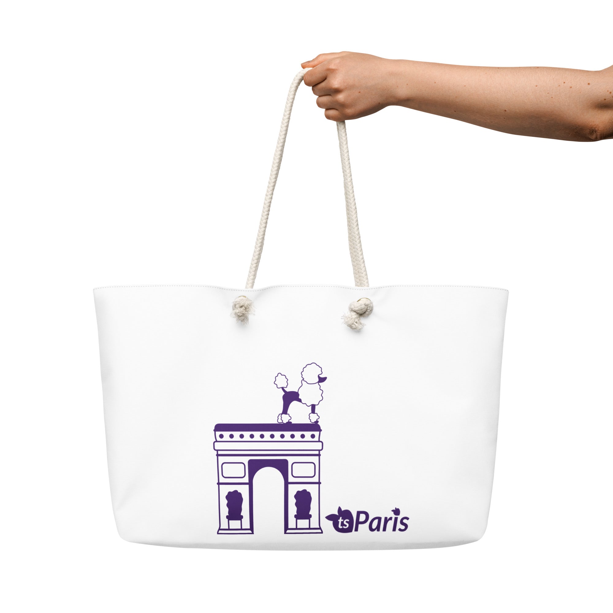 tsgabrielle® • Paris - Arc de Triomphe • Oversized Weekender Bag • White •