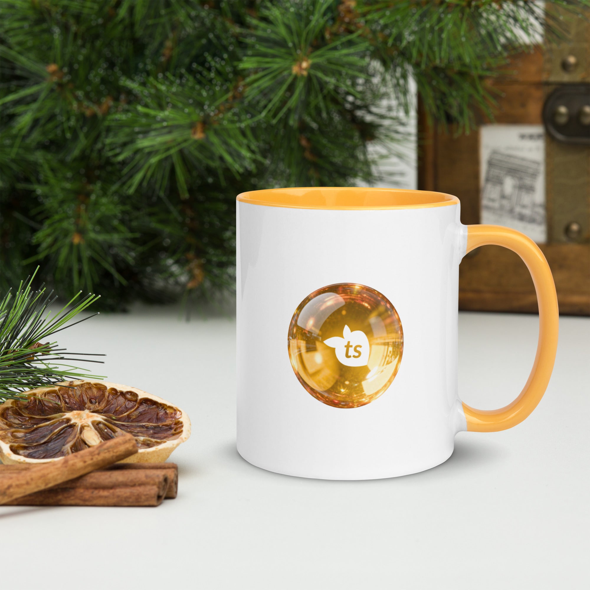 tsgabrielle® • Mug with Color Golden Yellow Inside • Ceramic • 11 oz •