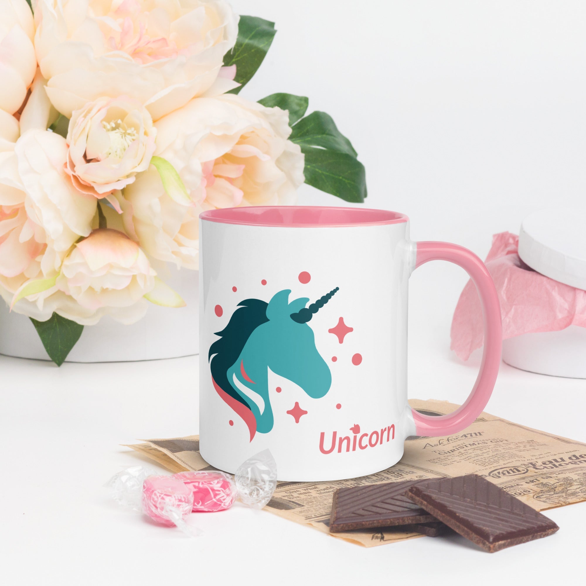 tsgabrielle • Mugg med färg inuti • Enhörning - Seraphina • Keramik • 325 ml