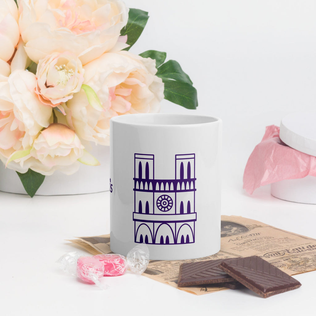 tsgabrielle® • Paris - Notre-Dame-katedralen • Glansig mugg • Vit • Keramik • 3 storlekar