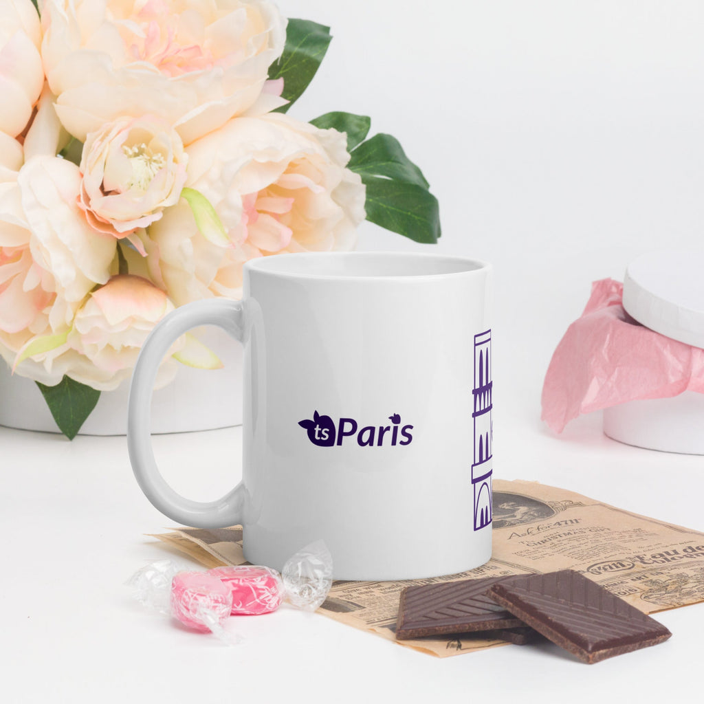 tsgabrielle® • Paris - Notre-Dame-katedralen • Glansig mugg • Vit • Keramik • 3 storlekar