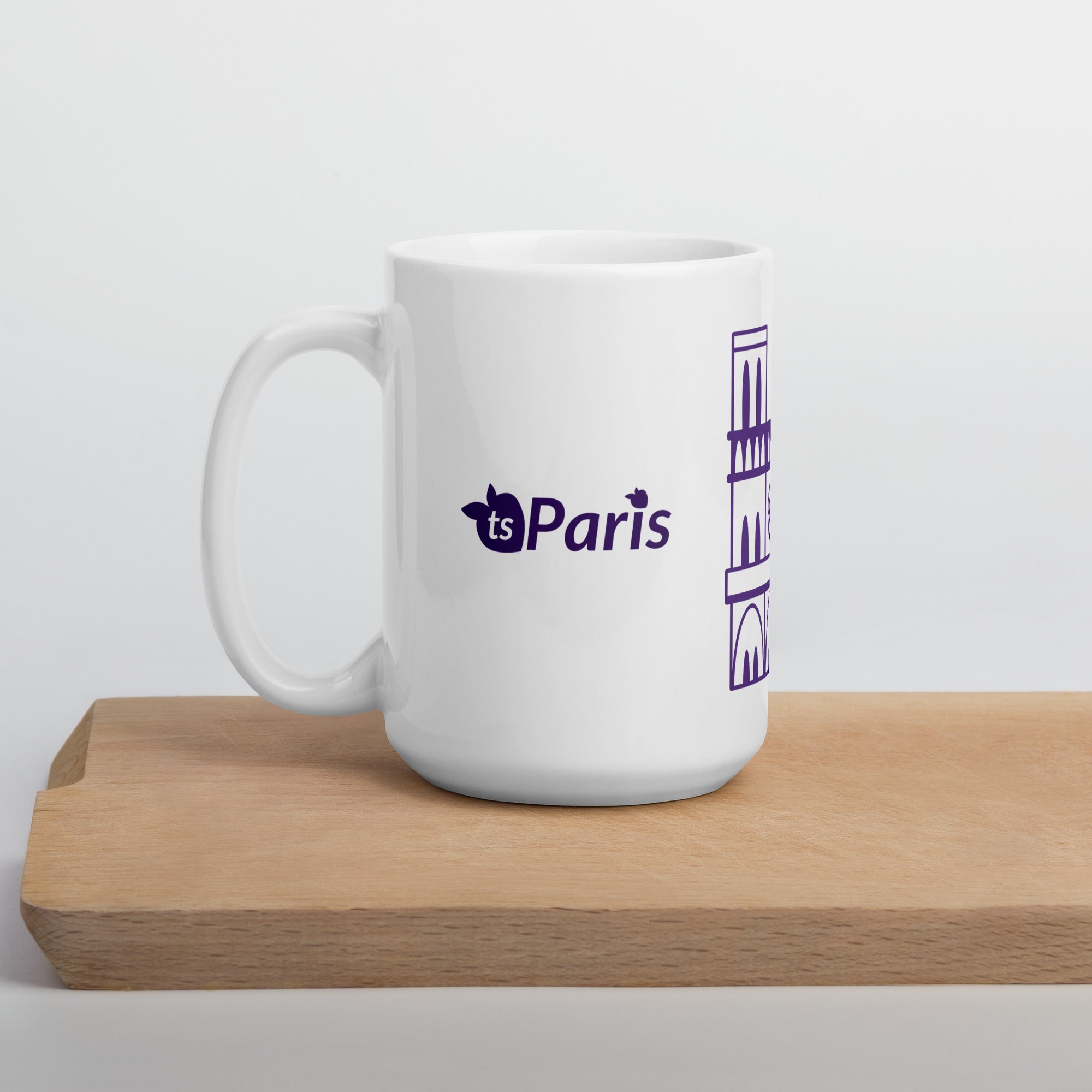 tsgabrielle® • Paris - Notre-Dame-katedralen • Glansig mugg • Vit • Keramik • 3 storlekar